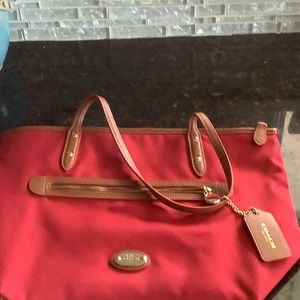 Coach red hobo bag